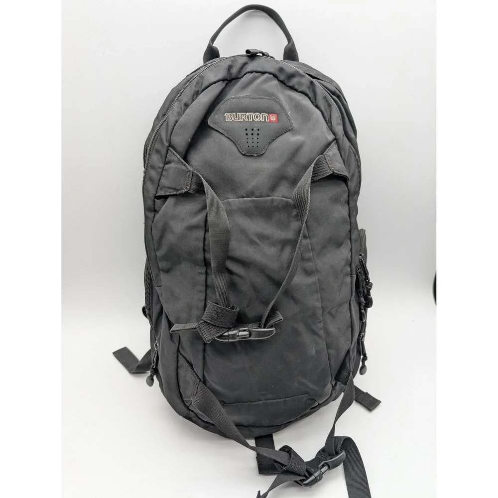 Burton Backpack Black Red Interior Multi Compartment Outdoor Daypack Bag
